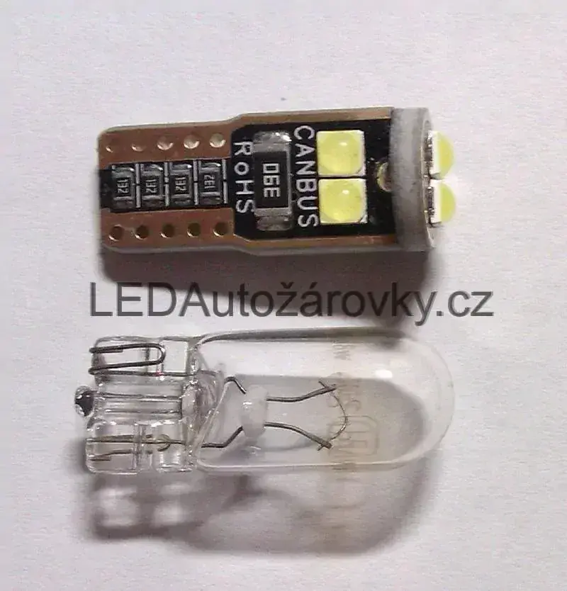 LED Autožárovky T10 W5W - 6x CREE 12V 2W