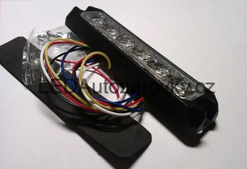 LED stroboskop maják - 6 LED CREE synchr. 12V 24V 5W oranžový