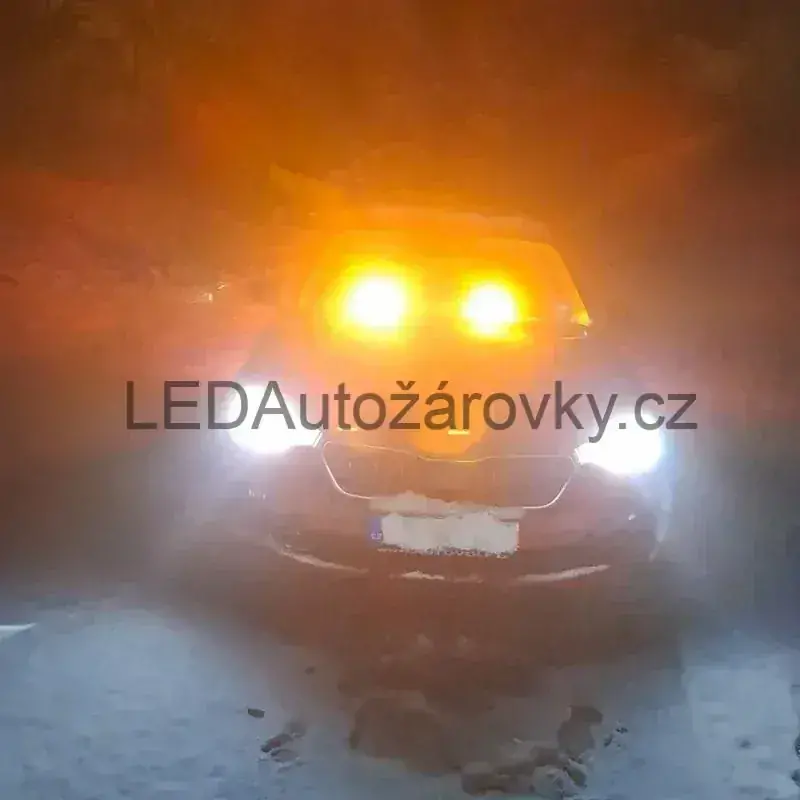 LED stroboskop maják - 6 LED CREE synchr. 12V 24V 5W oranžový