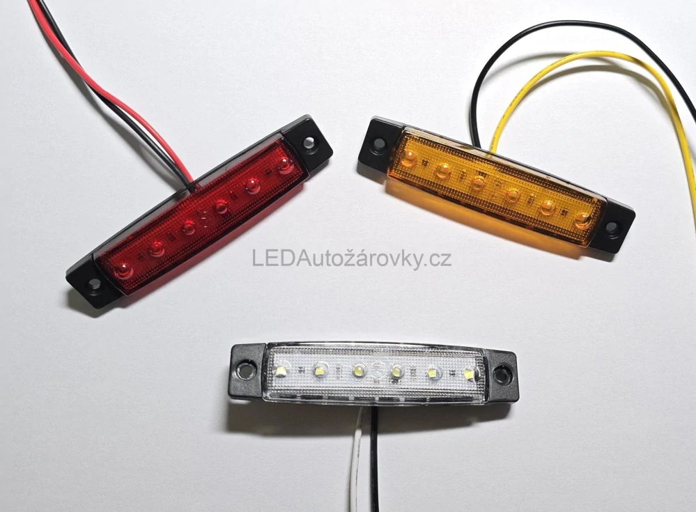 LED poziční světlo - 6x SMD 12V 24V E4 modré
