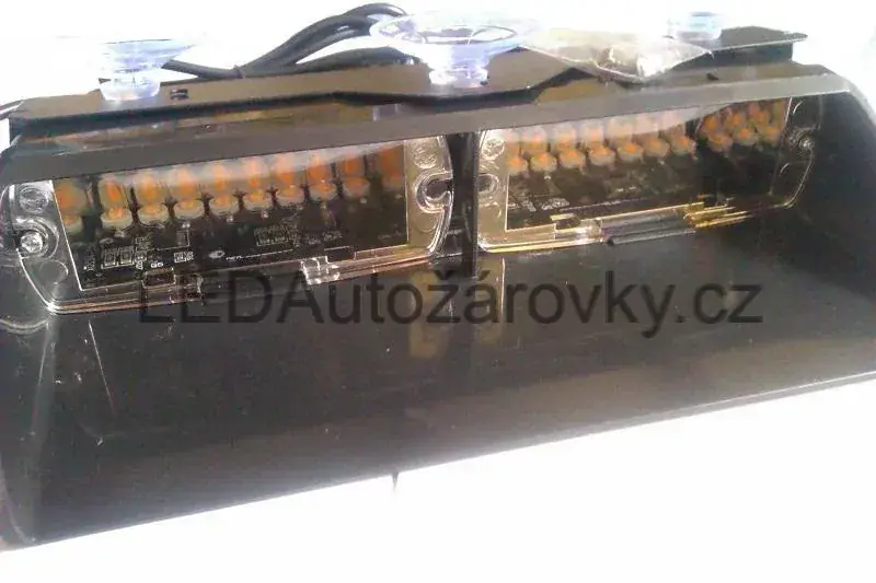 LED stroboskop maják za čelní okno 16 LED 12V 16W oranžový