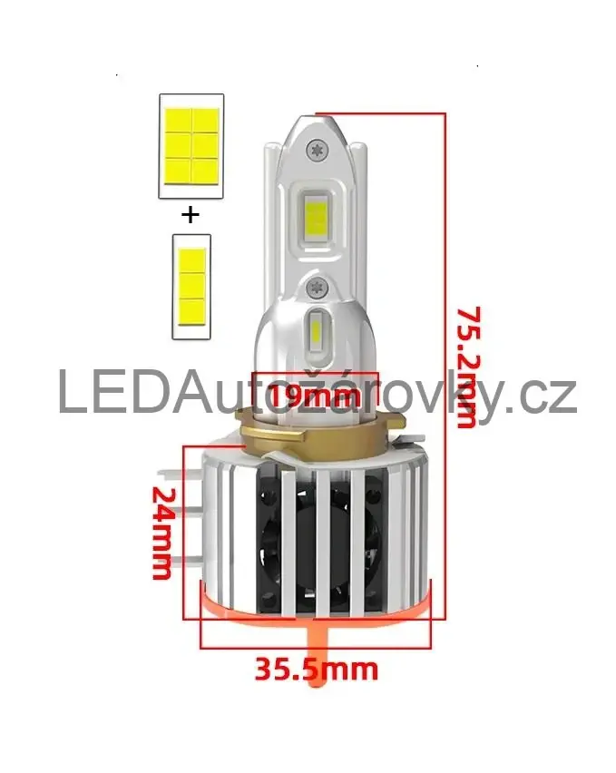 LED žárovky H15 - CSP 7535 12V 22/45W