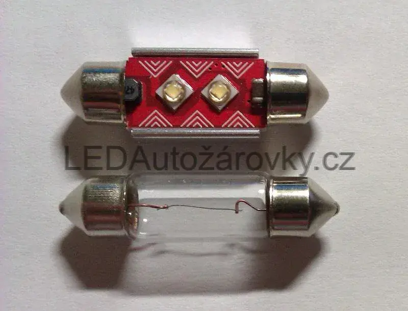 LED Autožárovky C5W - 2x CREE 12V 3W bílá 31mm