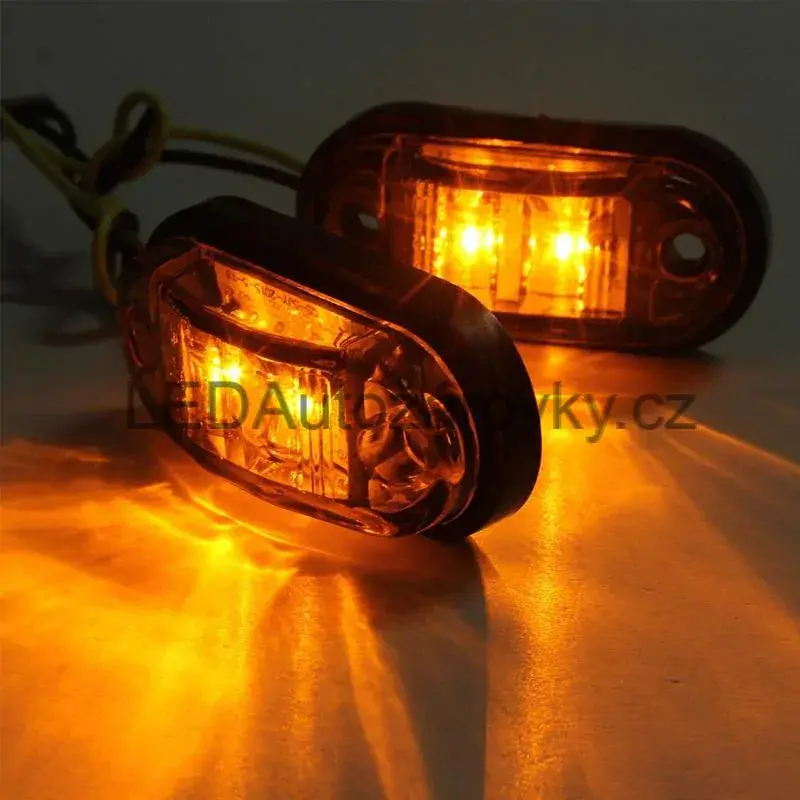 LED poziční světlo - 2x SMD 5730 12V 24V E4 oranžové