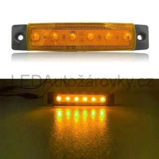 LED poziční světlo - 6x SMD 12V 24V E4 oranžové