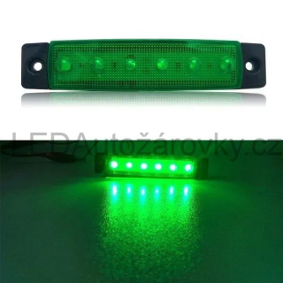 LED poziční světlo - 6x SMD 12V 24V E4 zelené