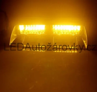 LED stroboskop maják za čelní okno 16 LED 12V 16W oranžový
