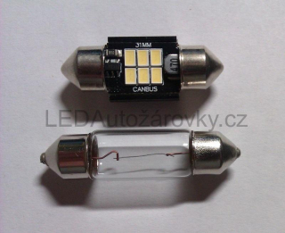 LED Autožárovky C5W - 6x SMD 3020 12V 2W bílá 31mm