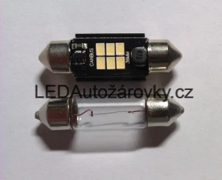 LED Autožárovky C5W - 6x SMD 3020 12V 2W bílá 36mm