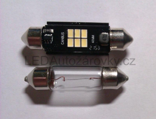 LED Autožárovky C5W - 6x SMD 3020 12V 2W bílá 41mm