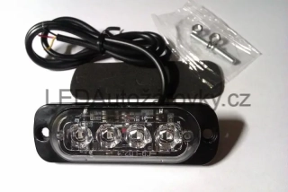 LED stroboskop maják - 4 LED 12V 24V 2W