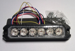 LED stroboskop maják - 6 LED CREE synchr. 12V 24V 5W červený