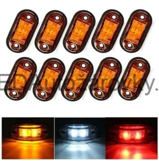 LED poziční světlo 10 ks - 2x SMD 5730 12V 24V E4 červené